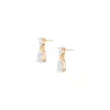 Lab Grown White Sapphire Pear Drop Earrings sold by Aurate