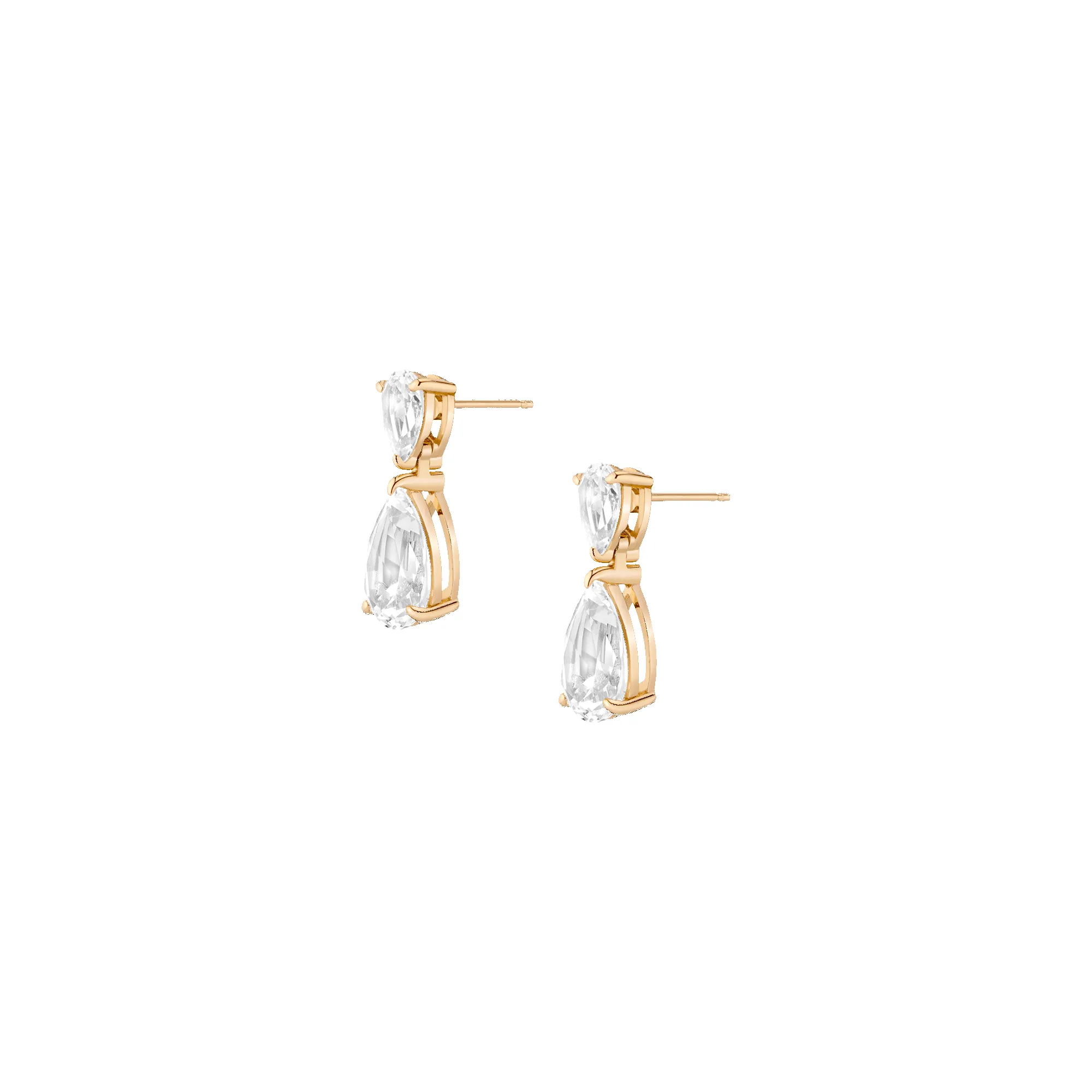 Lab Grown White Sapphire Pear Drop Earrings sold by Aurate product image thumbnail 2