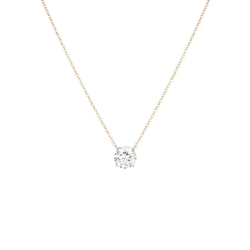 Round Gemstone Solitaire Necklace sold by Aurate