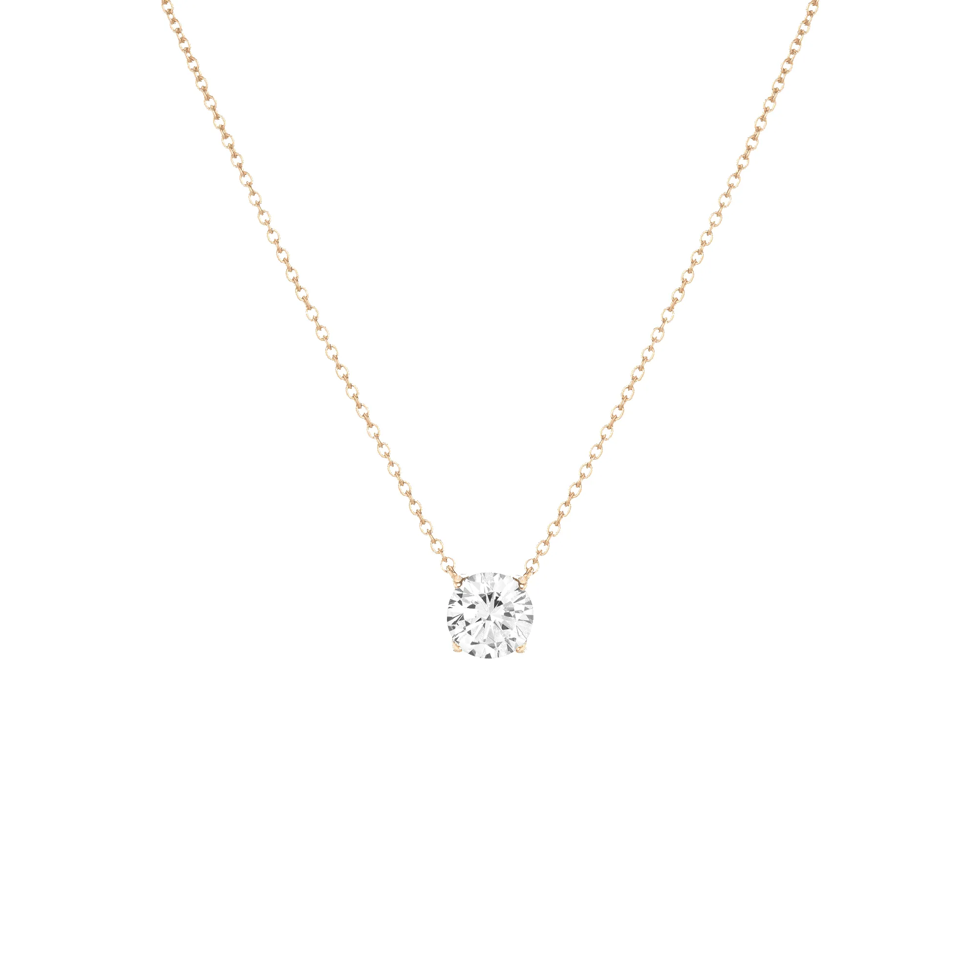 Round Gemstone Solitaire Necklace sold by Aurate