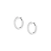 Lab Grown White Sapphire Baguette Hoop Earrings sold by Aurate