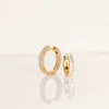 Lab Grown White Sapphire Baguette Hoop Earrings sold by Aurate