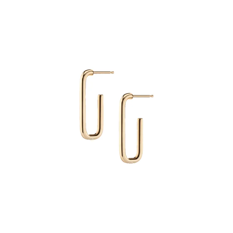 Gold Link Hoop Earrings sold by Aurate