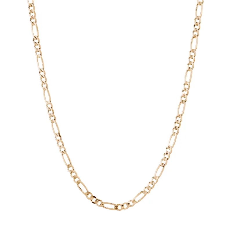 Large Gold Figaro Chain Necklace sold by Aurate