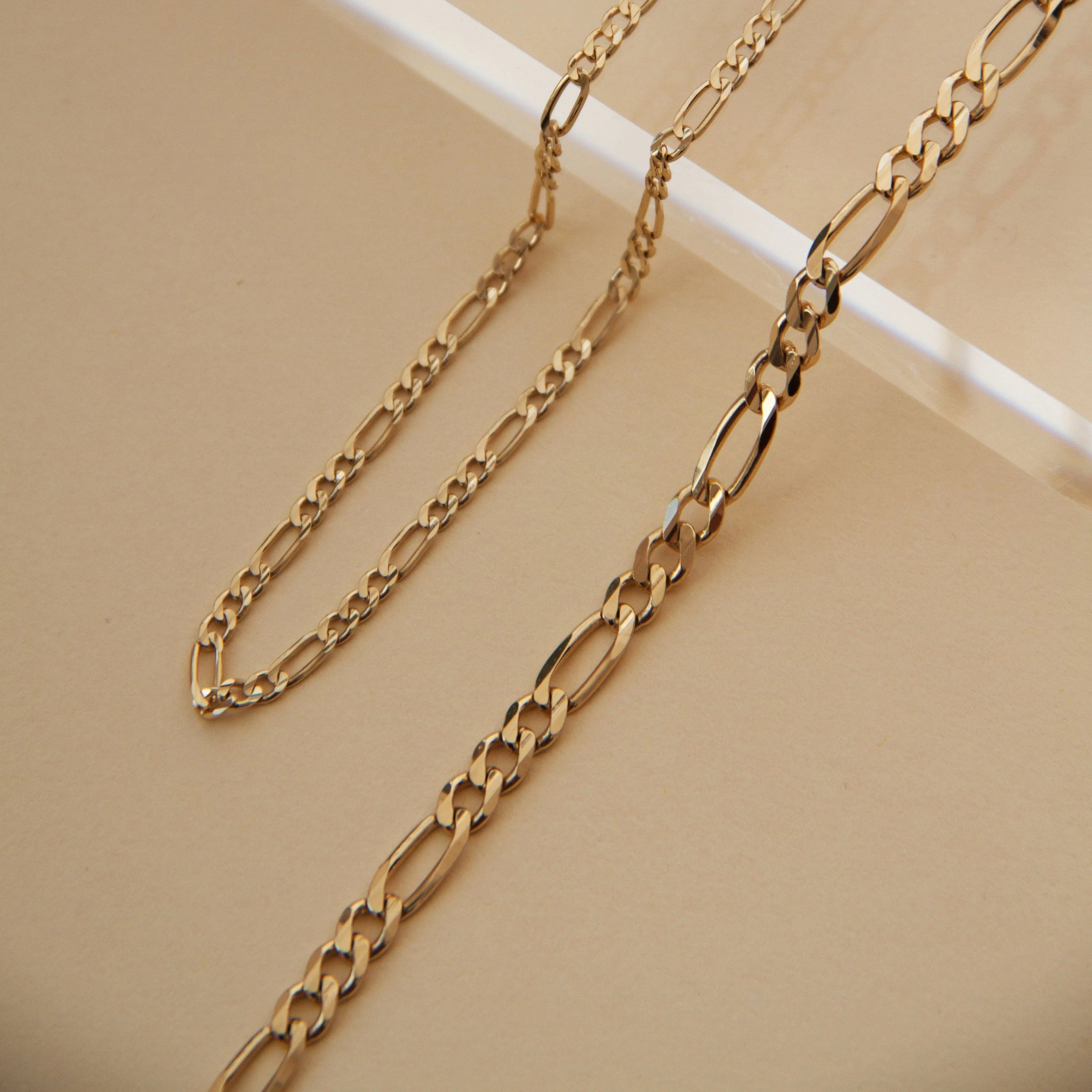 Large Gold Figaro Chain Necklace sold by Aurate product image thumbnail 5
