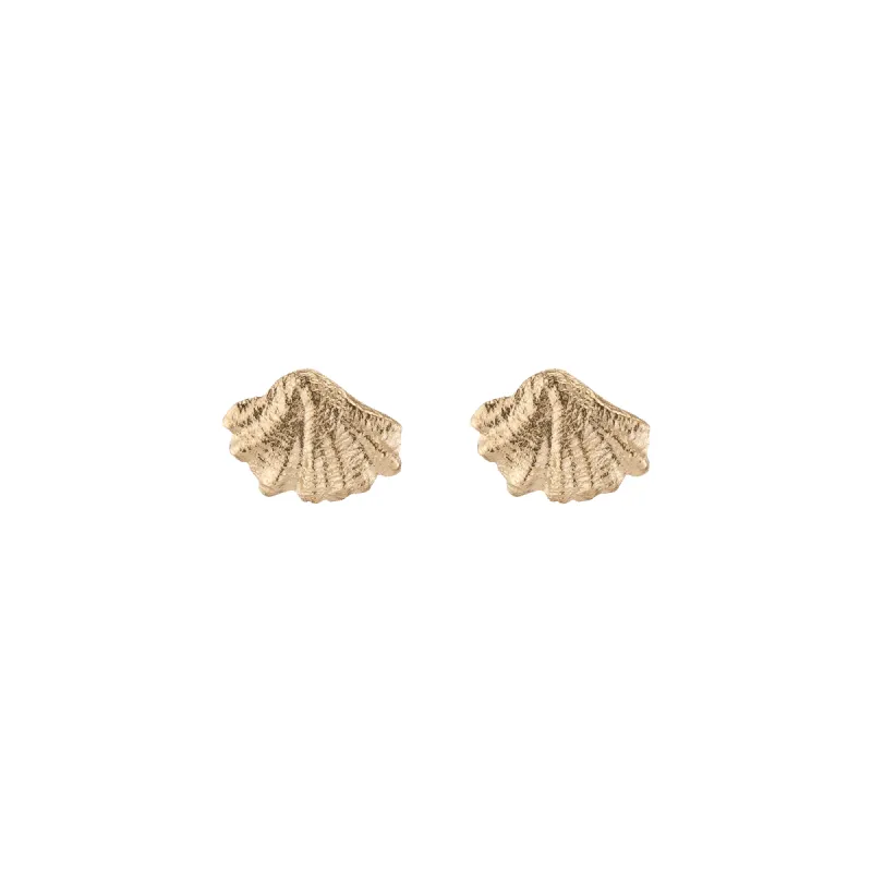 AURATE X KERRY: Venus Gold Stud Earrings sold by Aurate