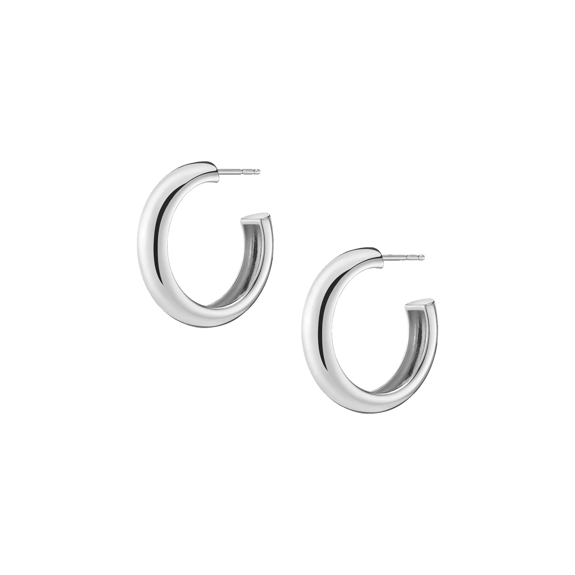 Gold Round Edge Hoop Earrings Medium sold by Aurate product image thumbnail 3