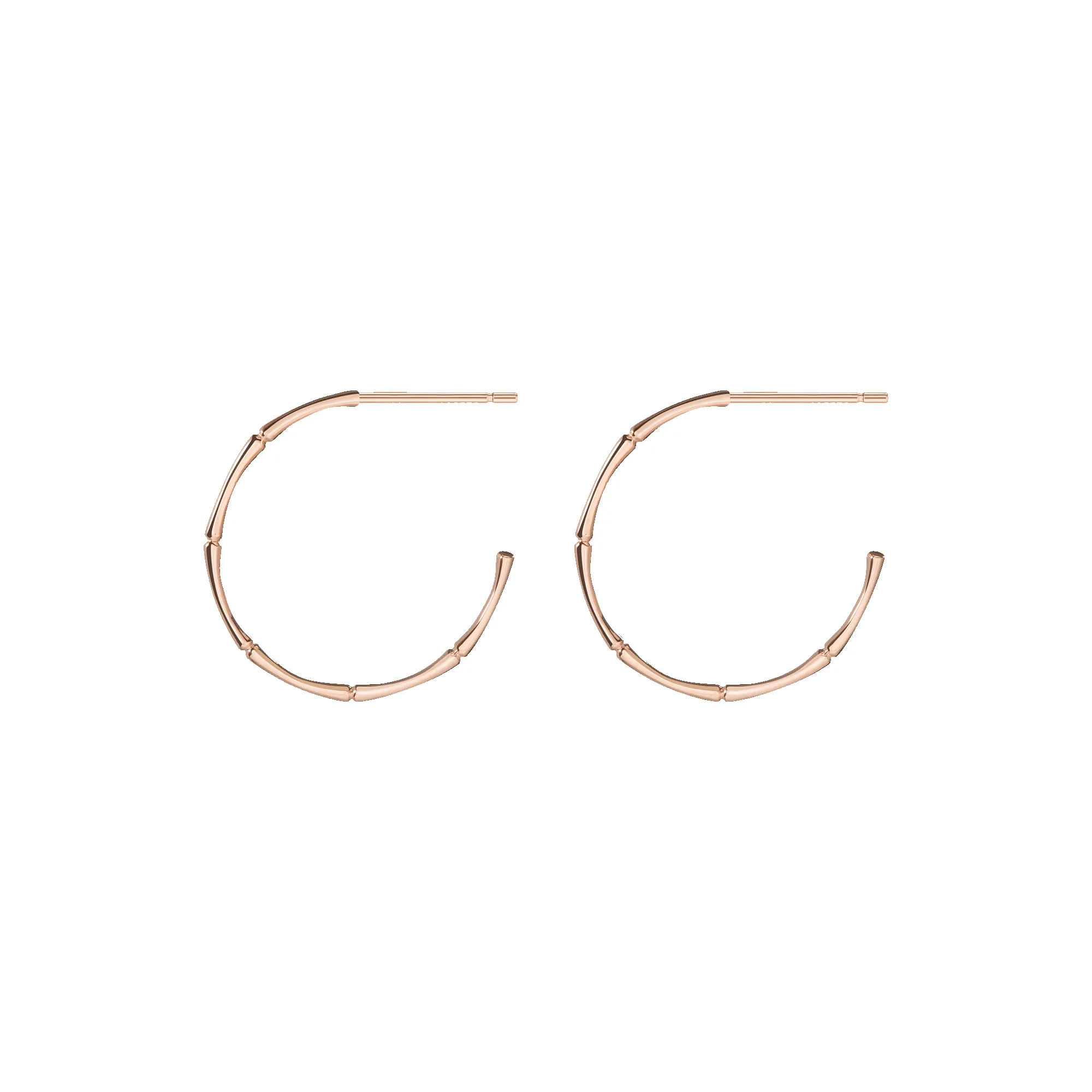 Gold Bamboo Hoop Earrings sold by Aurate product image thumbnail 5