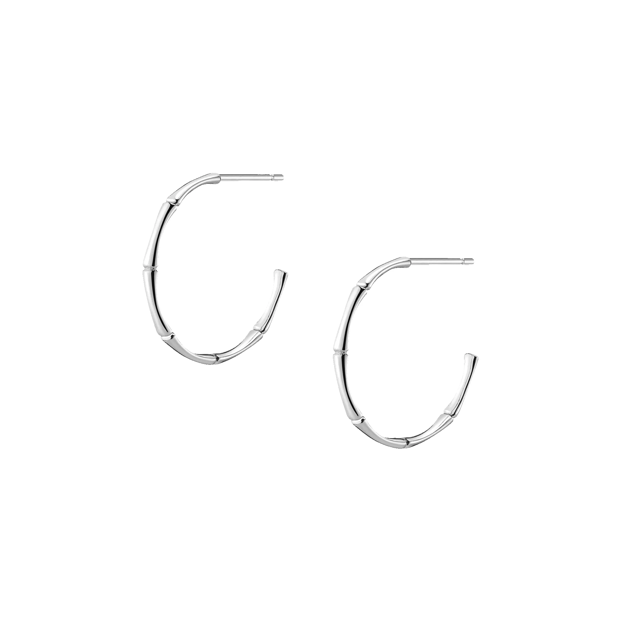 Gold Bamboo Hoop Earrings sold by Aurate