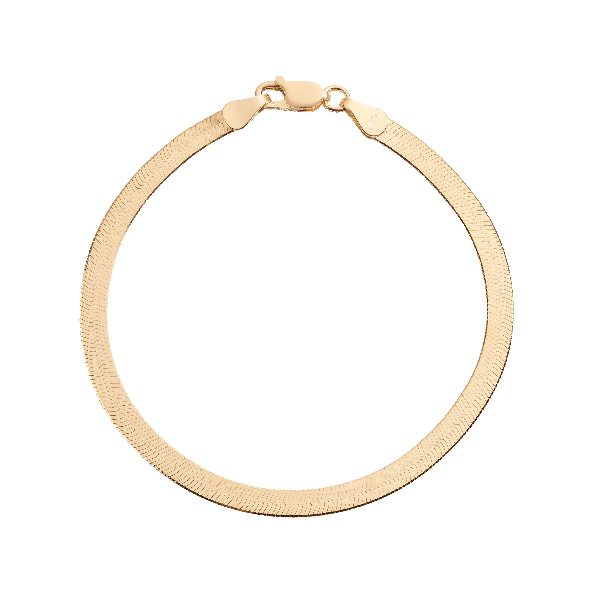 Gold Herringbone Chain Bracelet sold by Aurate