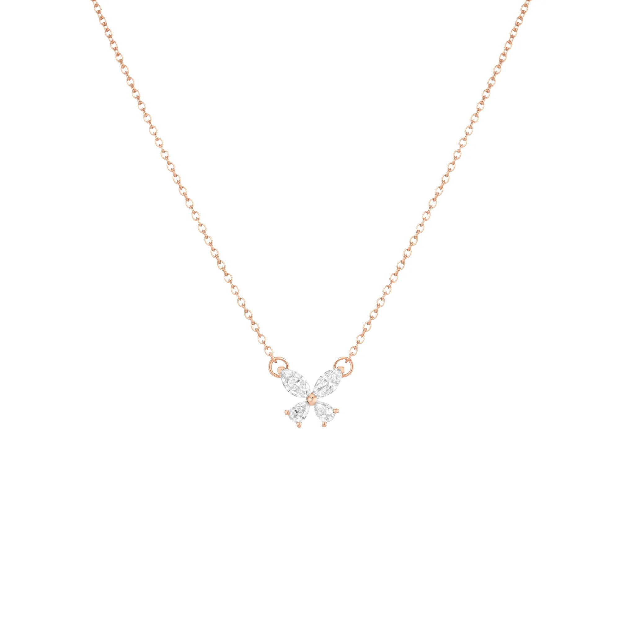 Lab Grown White Sapphire Butterfly Necklace sold by Aurate product image thumbnail 2