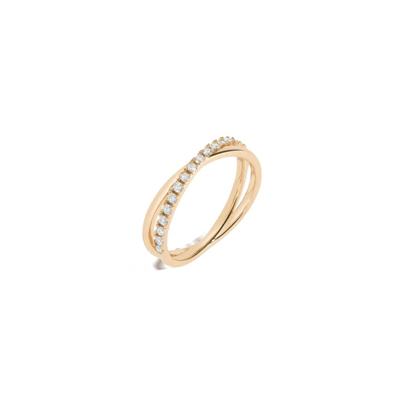 Diamond Crossover Ring sold by Aurate