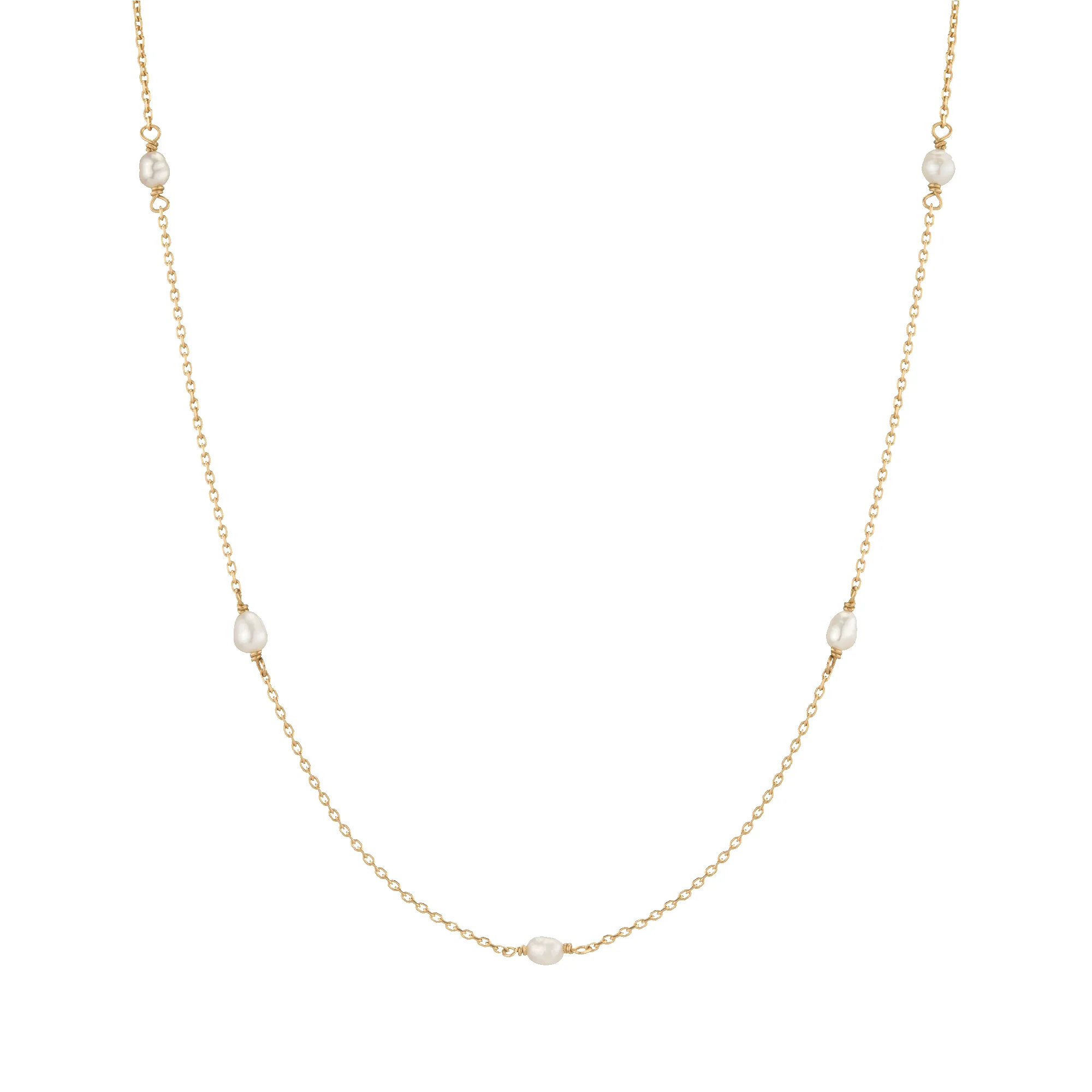 Organic Pearl Station Necklace sold by Aurate