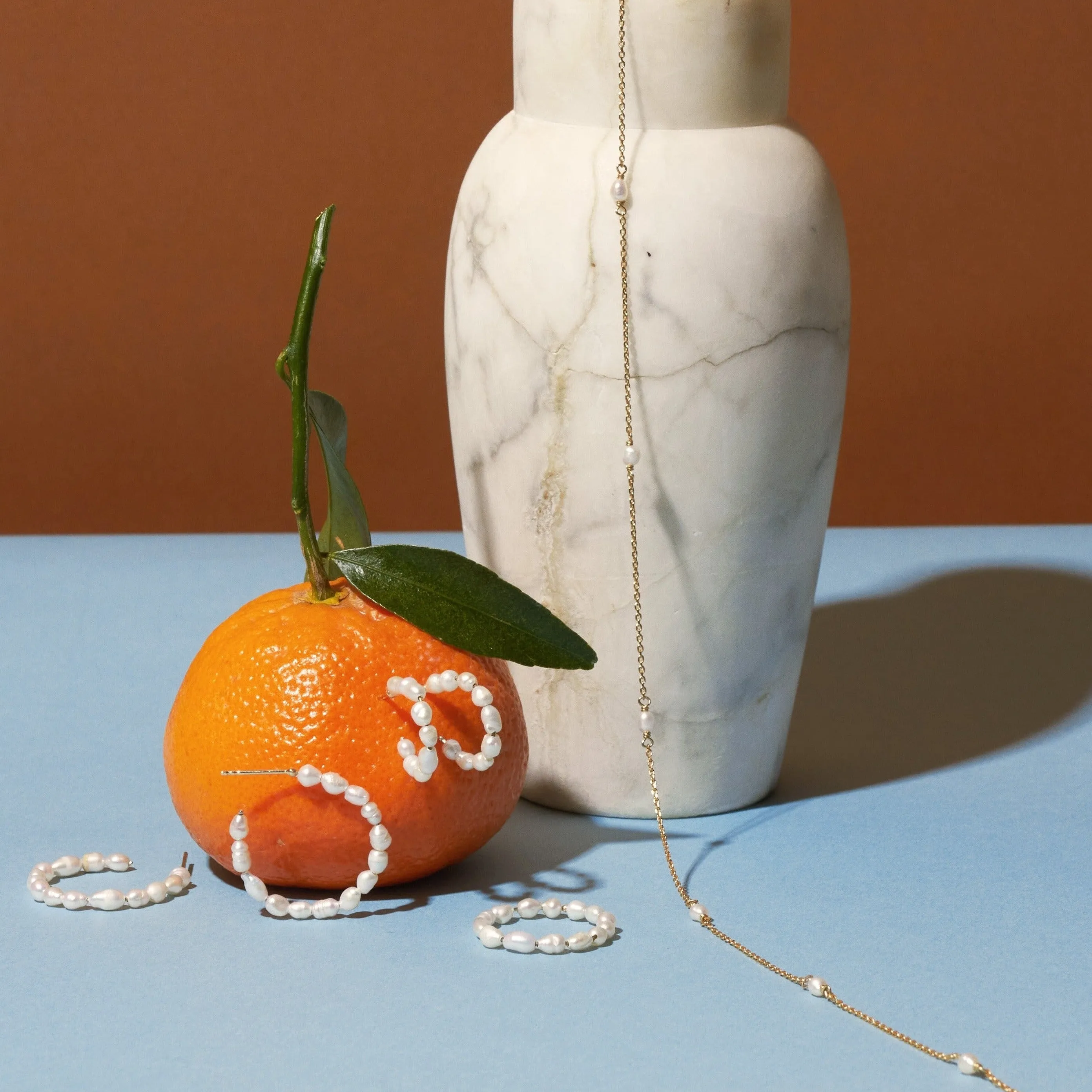 Organic Pearl Station Necklace sold by Aurate product image thumbnail 5