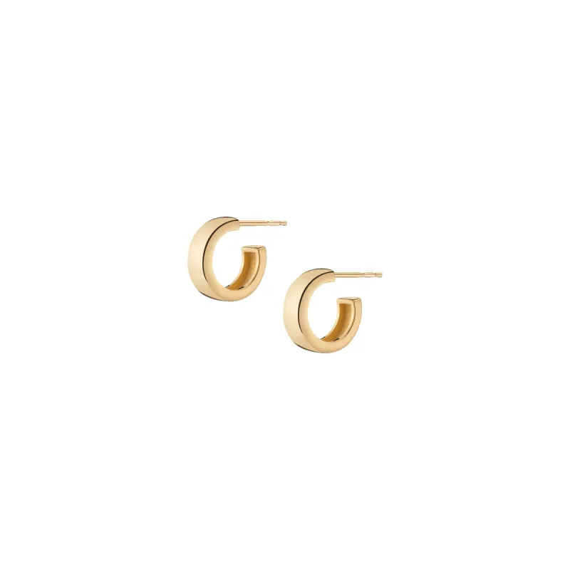 Gold Square Edge Hoops Small sold by Aurate