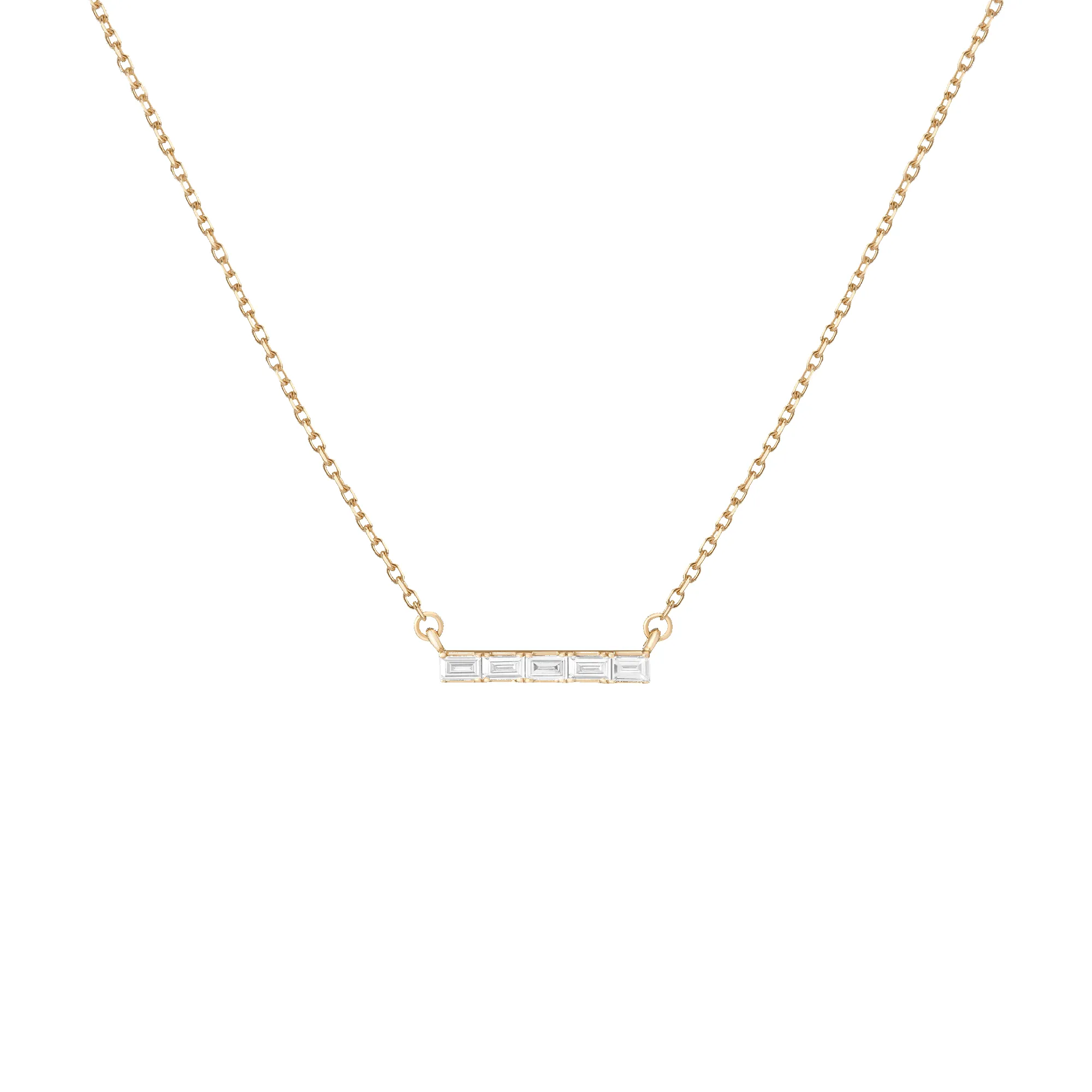 Midi Diamond Baguette Bar Necklace sold by Aurate