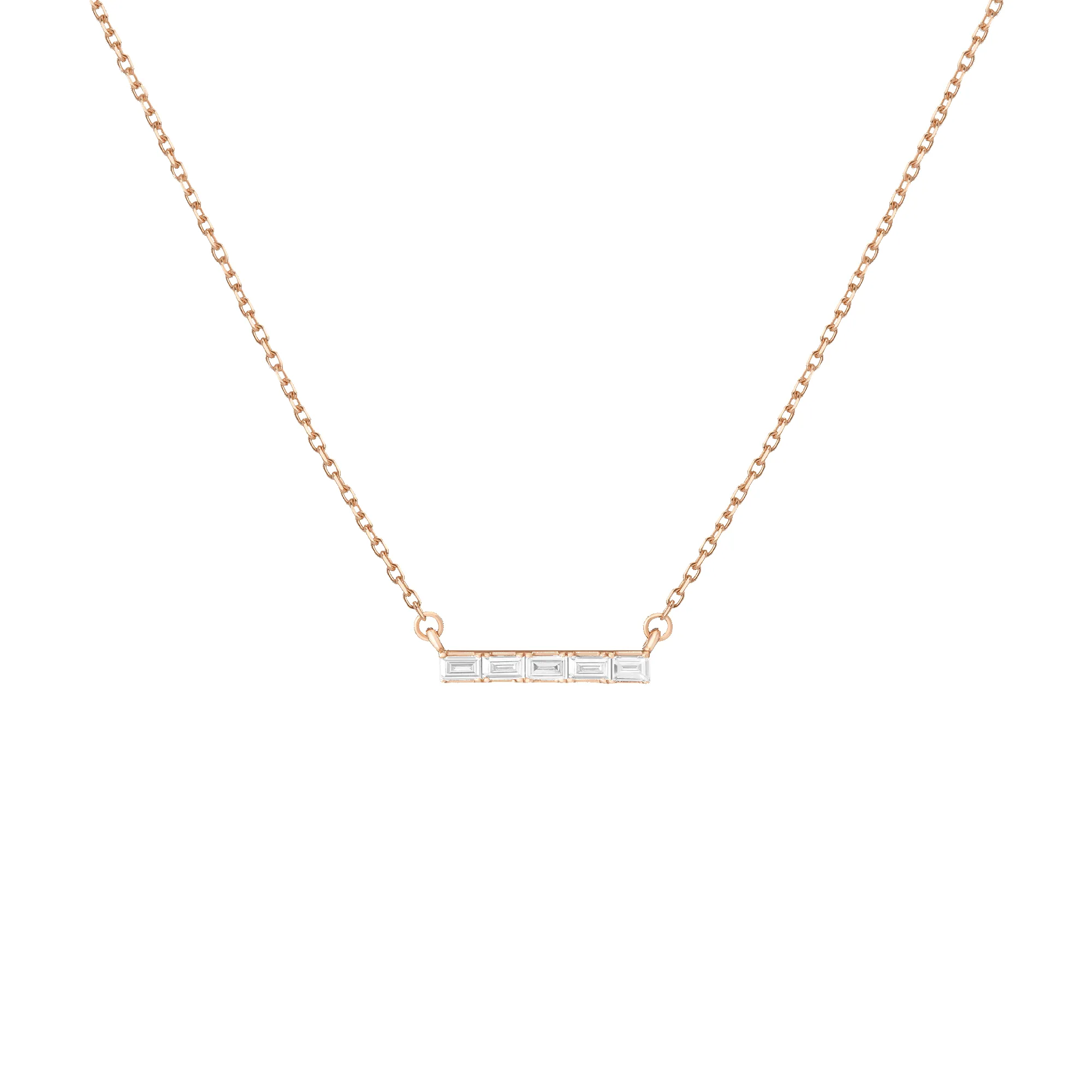 Midi Diamond Baguette Bar Necklace sold by Aurate product image thumbnail 2