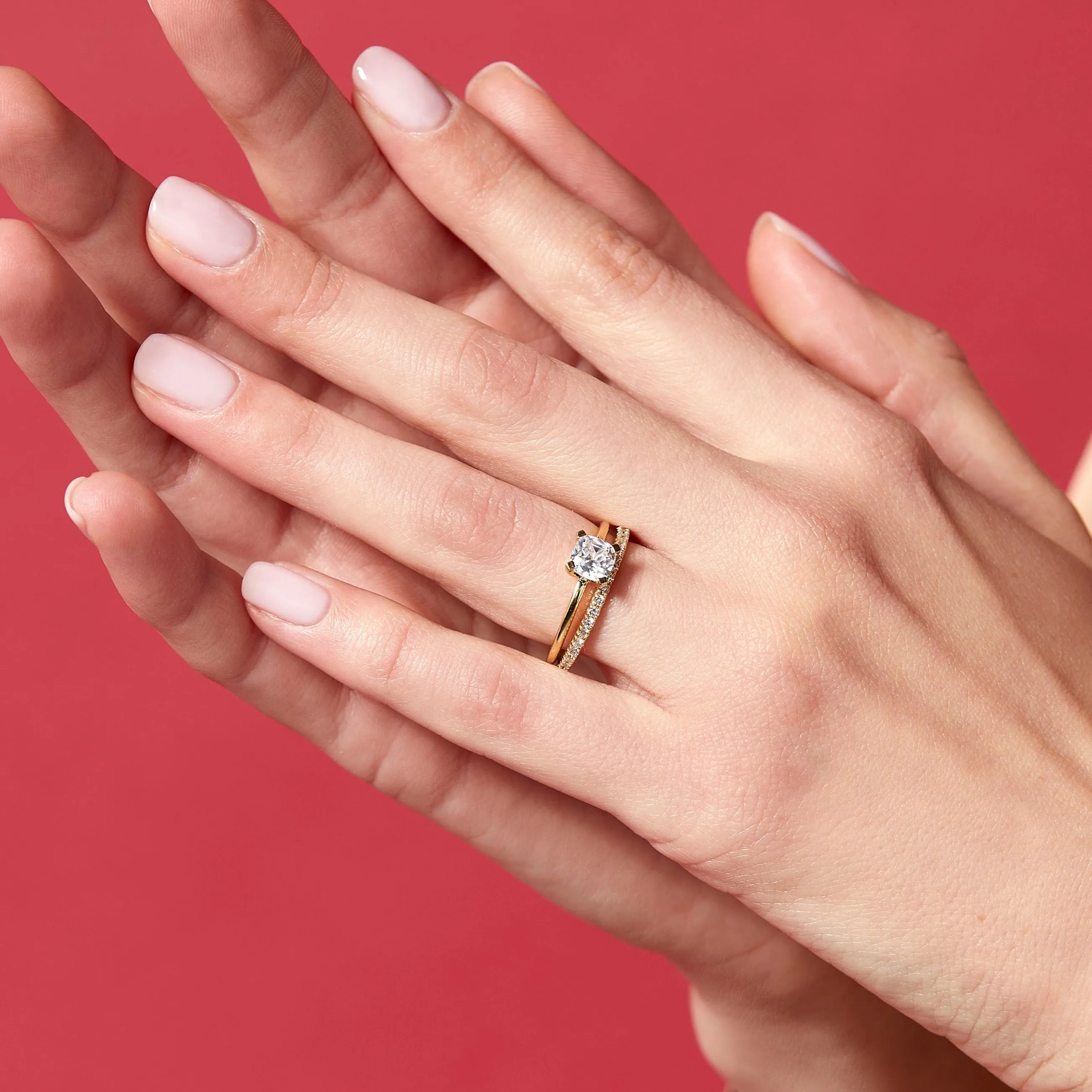 Cushion Cut Solitaire Diamond Ring sold by Aurate product image thumbnail 5