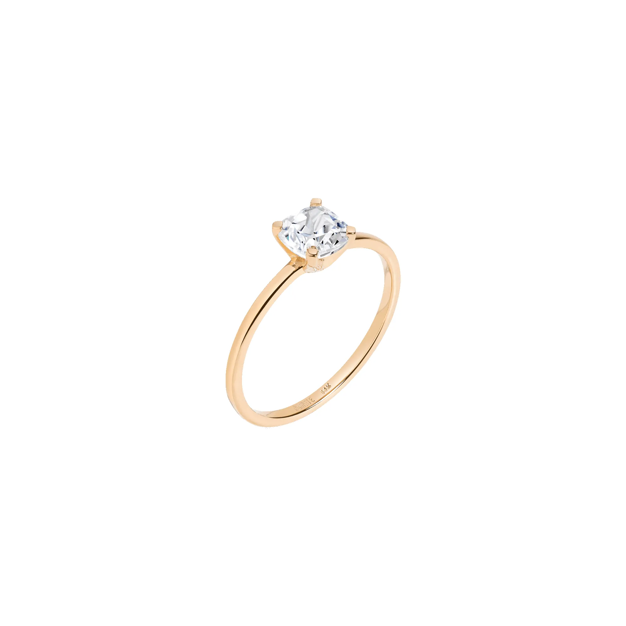 Cushion Cut Solitaire Diamond Ring sold by Aurate product image thumbnail 2