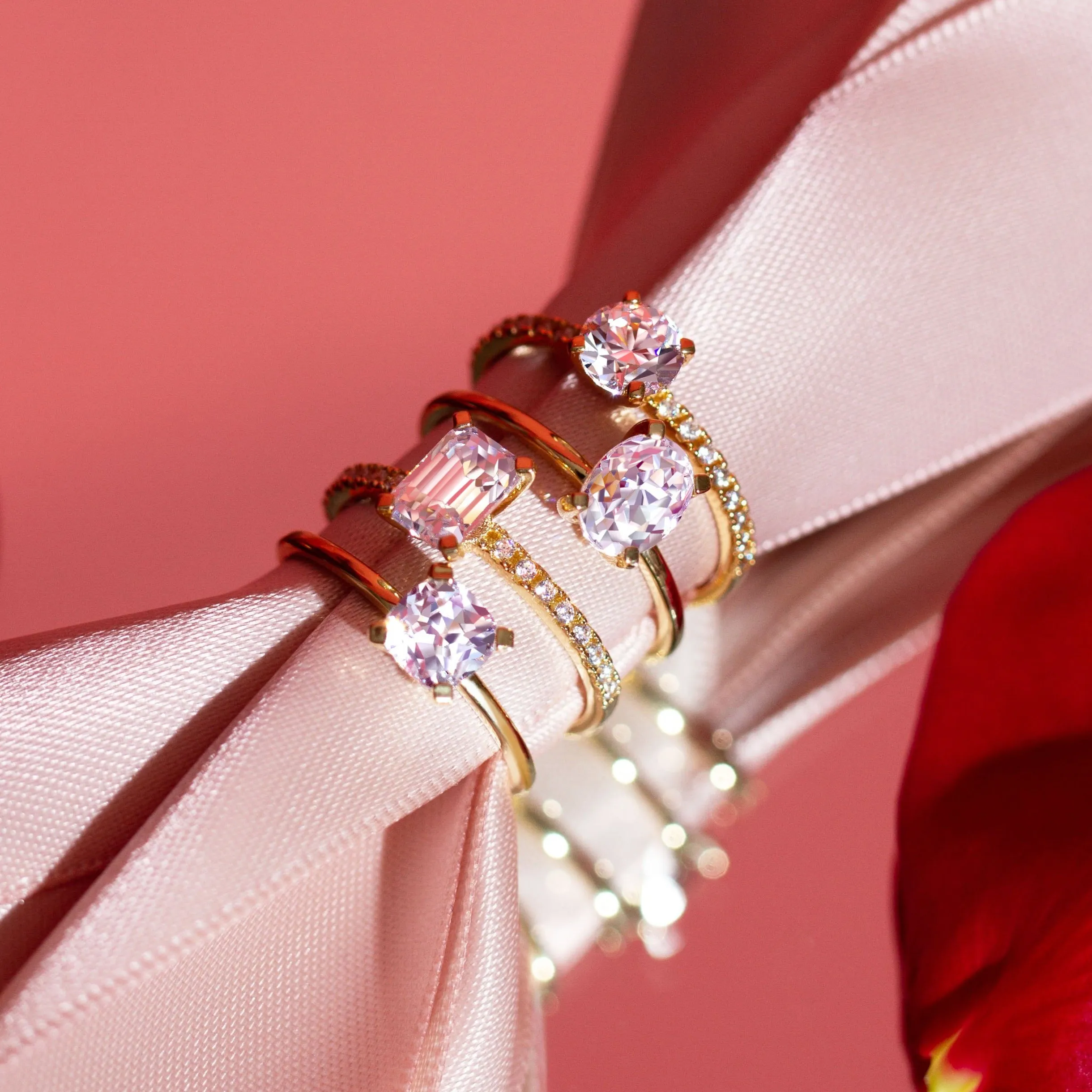 Cushion Cut Solitaire Diamond Ring sold by Aurate product image thumbnail 4