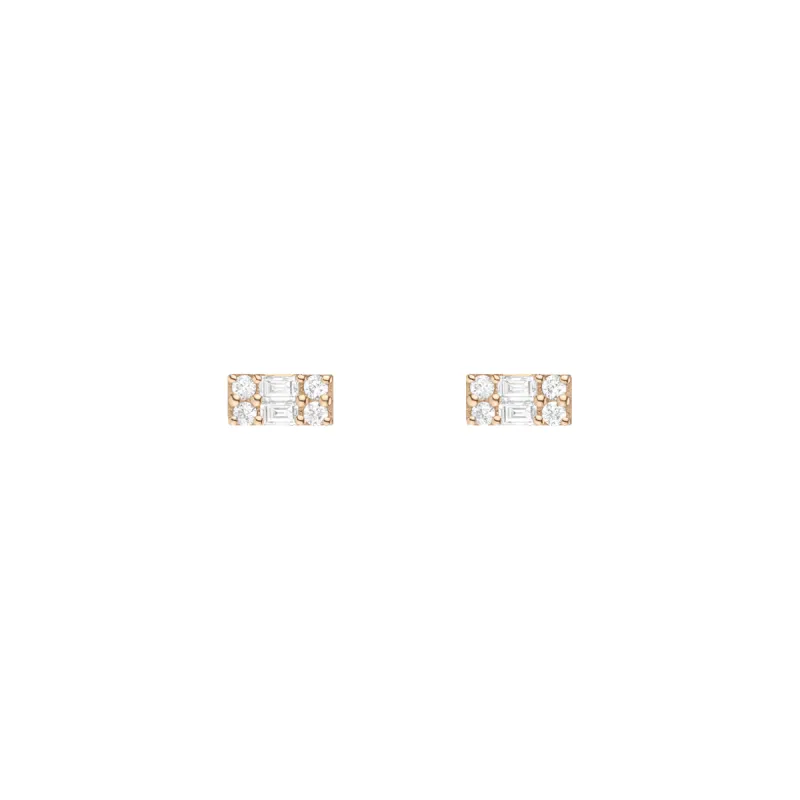 Baguette Lab Grown Diamond Illusion Studs sold by Aurate
