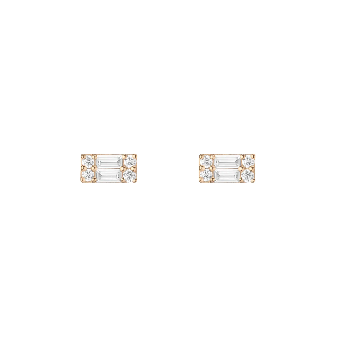 Baguette Lab Grown Diamond Illusion Studs sold by Aurate product image thumbnail 4