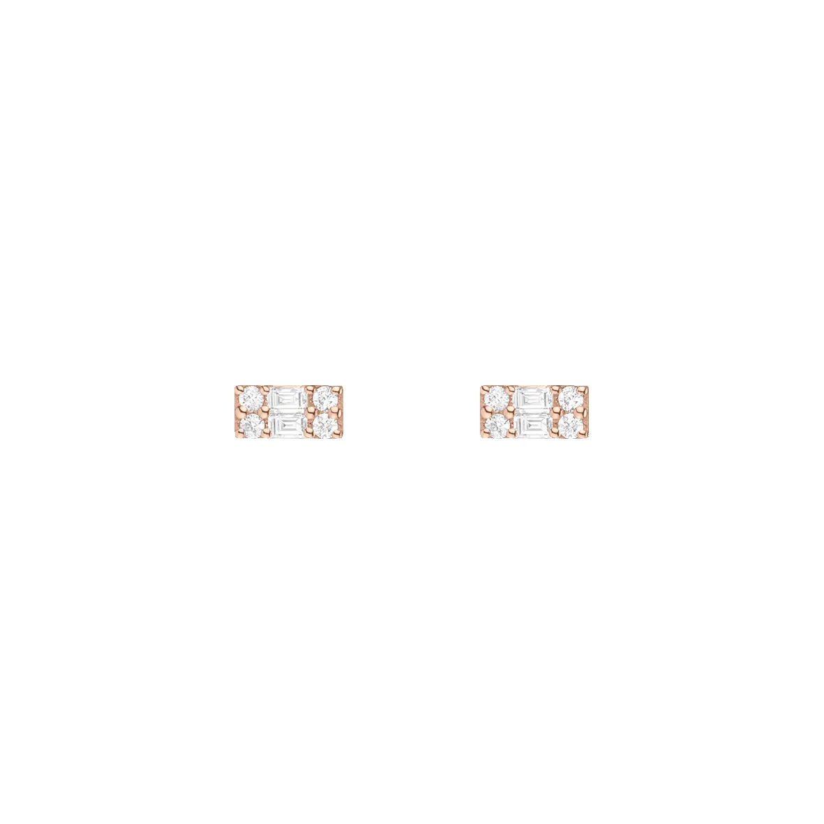 Baguette Lab Grown Diamond Illusion Studs sold by Aurate product image thumbnail 2