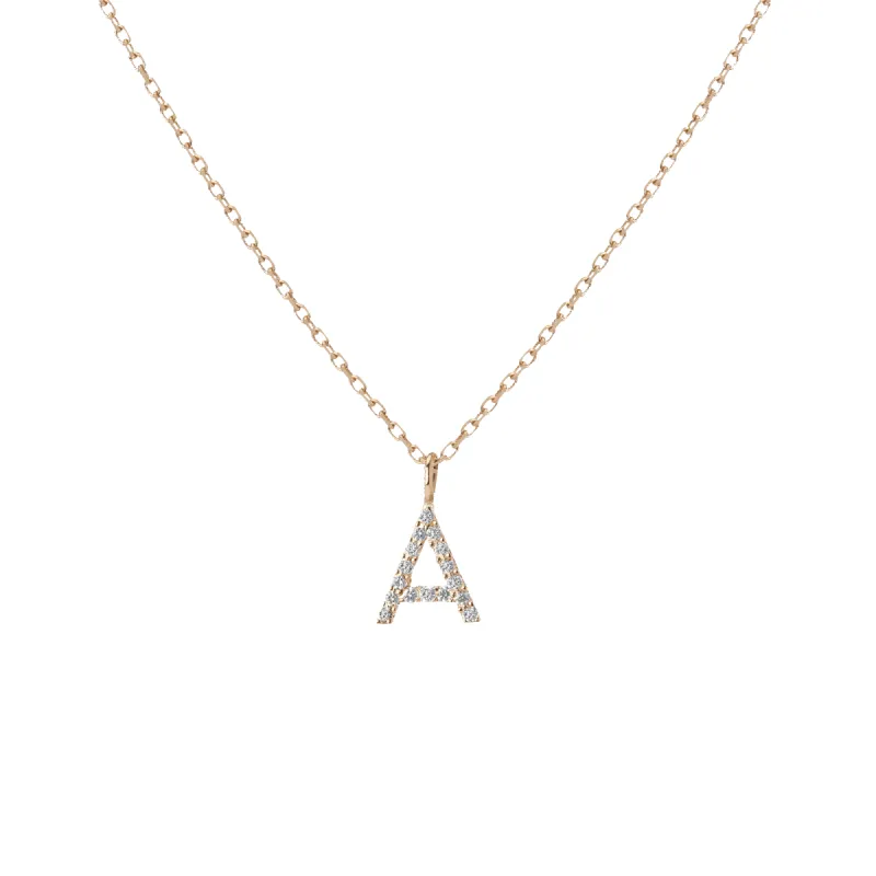 Classic Diamond Letter Necklace sold by Aurate