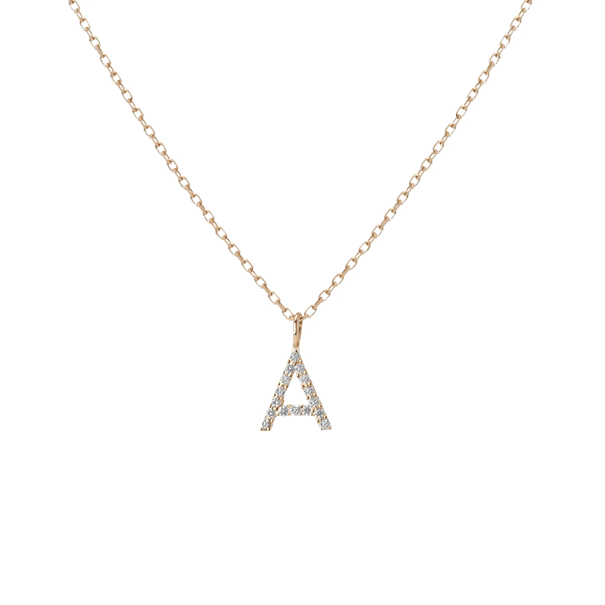 Classic Diamond Letter Necklace sold by Aurate