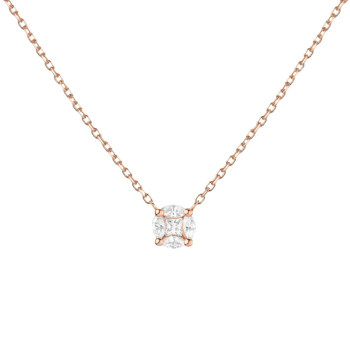 Round Lab Grown Diamond Illusion Necklace sold by Aurate product image thumbnail 2