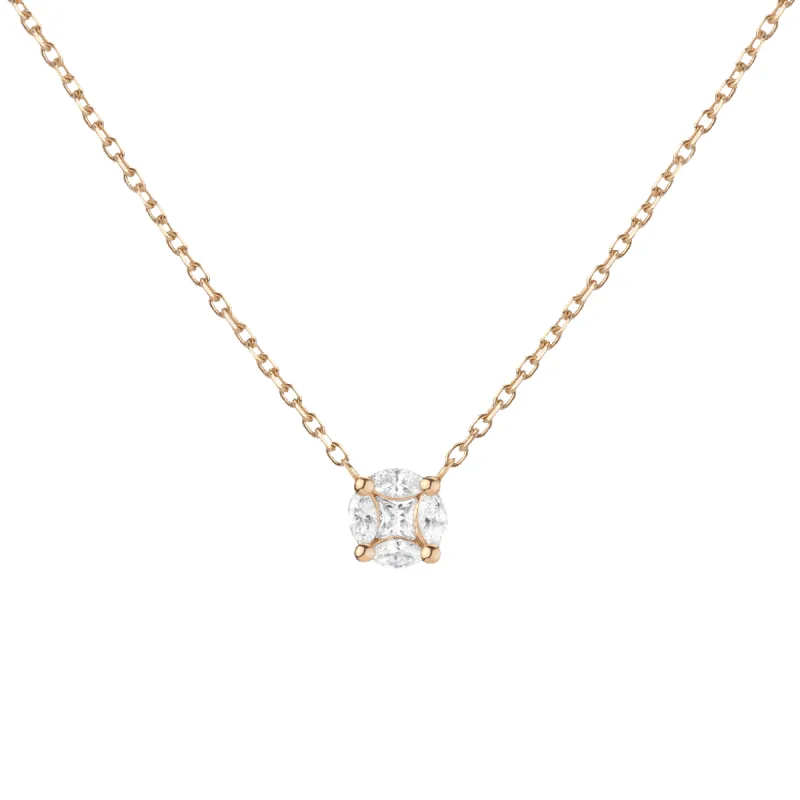 Round Lab Grown Diamond Illusion Necklace sold by Aurate