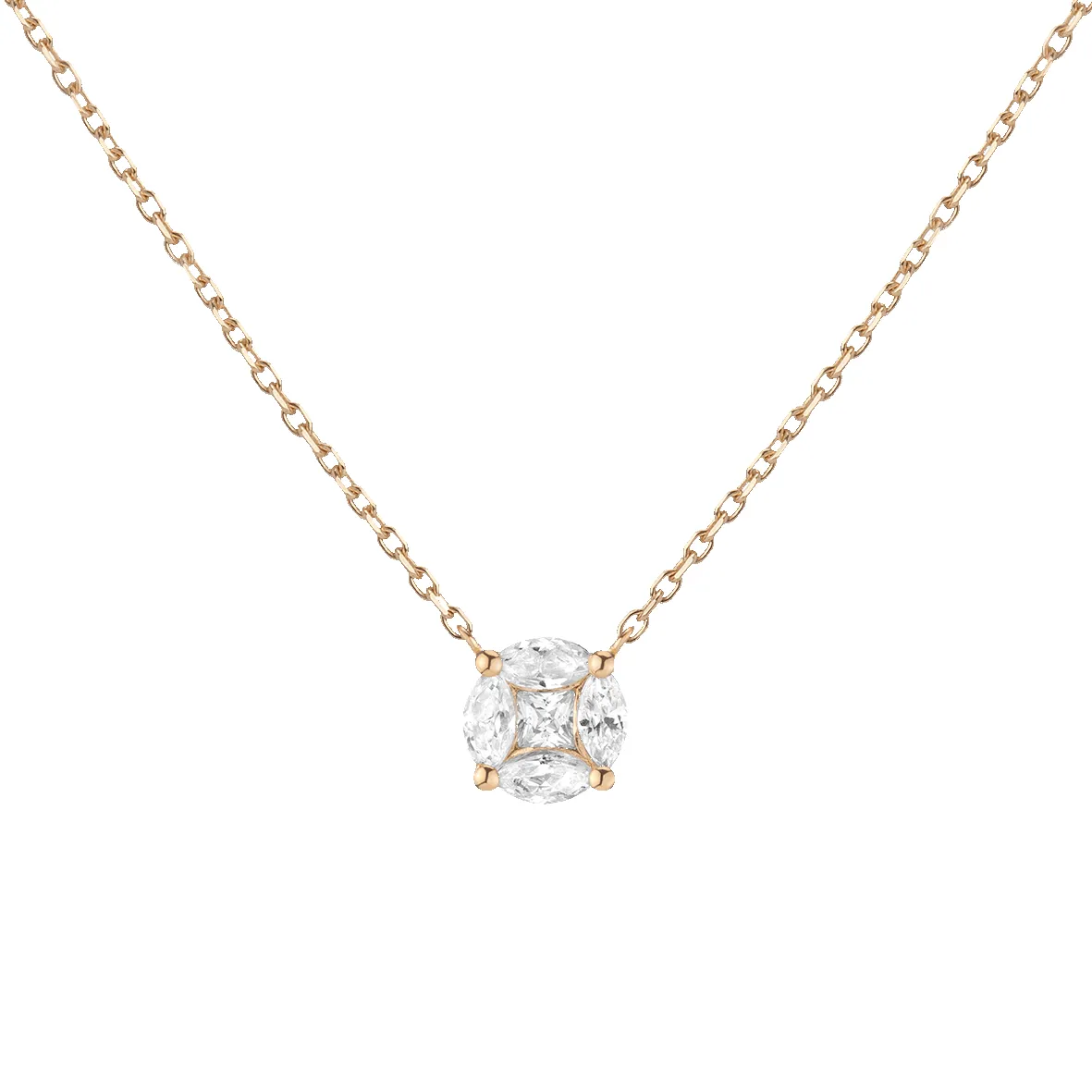 Round Lab Grown Diamond Illusion Necklace sold by Aurate product image thumbnail 4