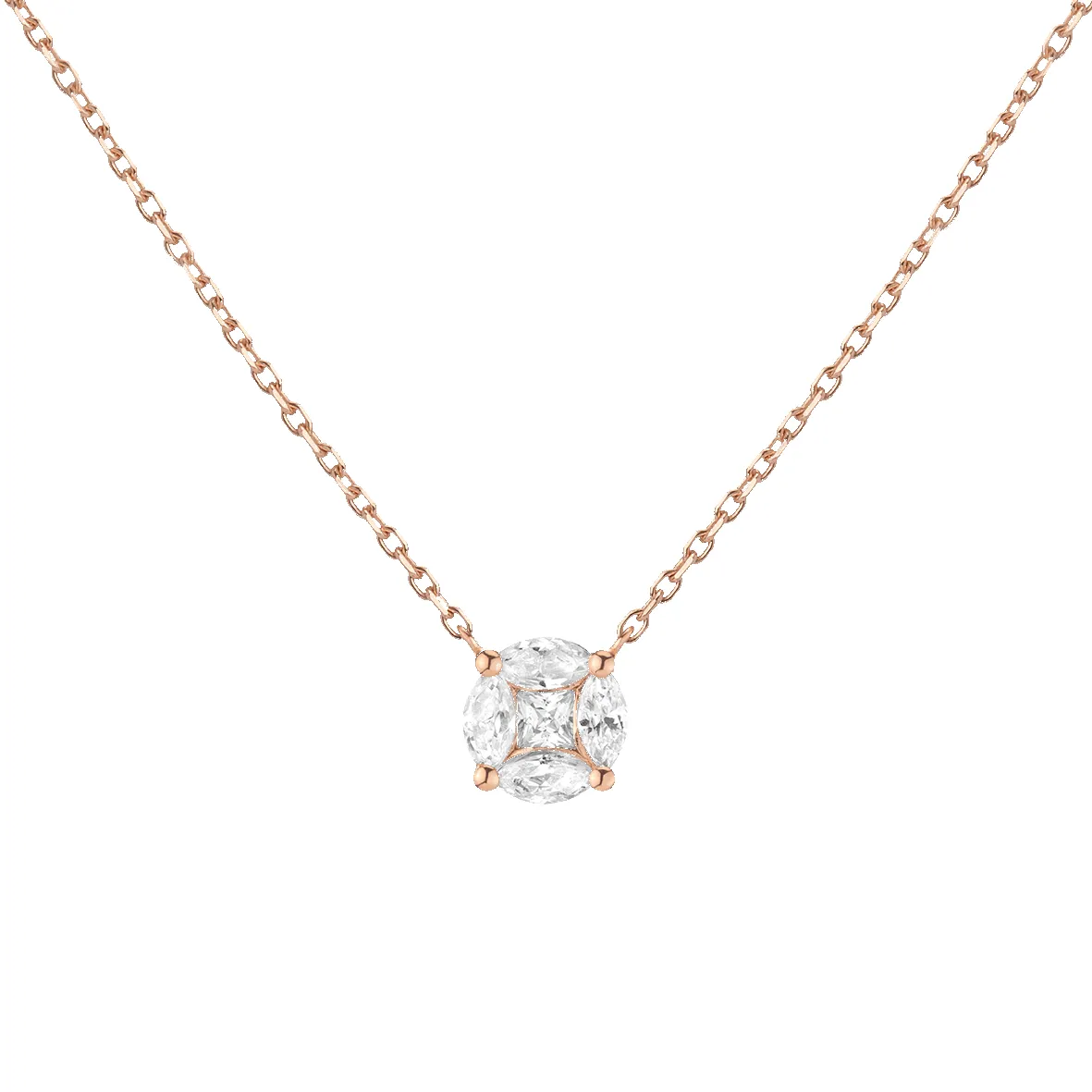 Round Lab Grown Diamond Illusion Necklace sold by Aurate product image thumbnail 5