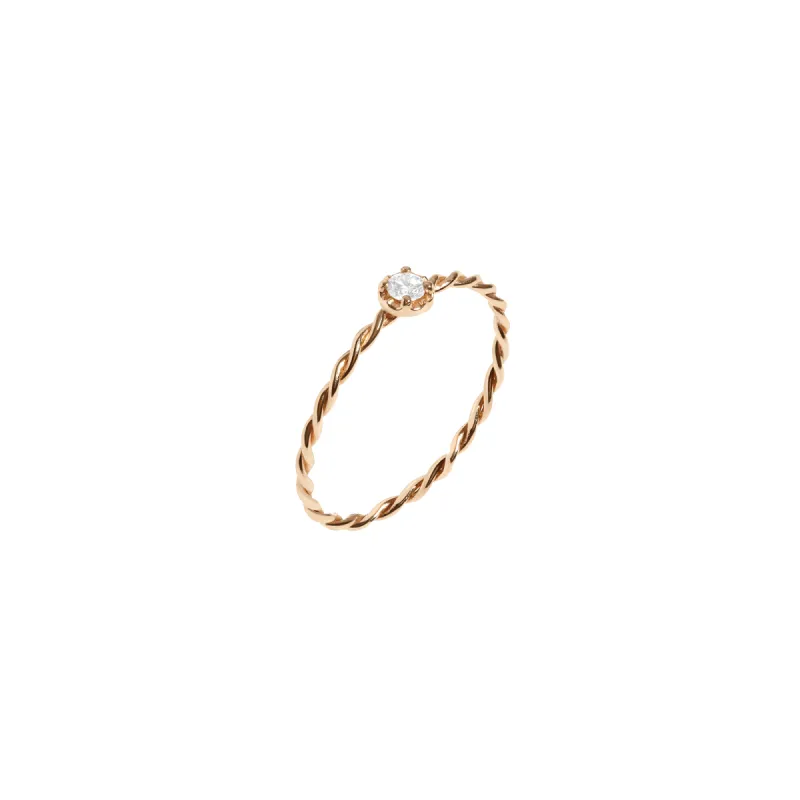 Midi Stackable Twist Diamond Ring sold by Aurate