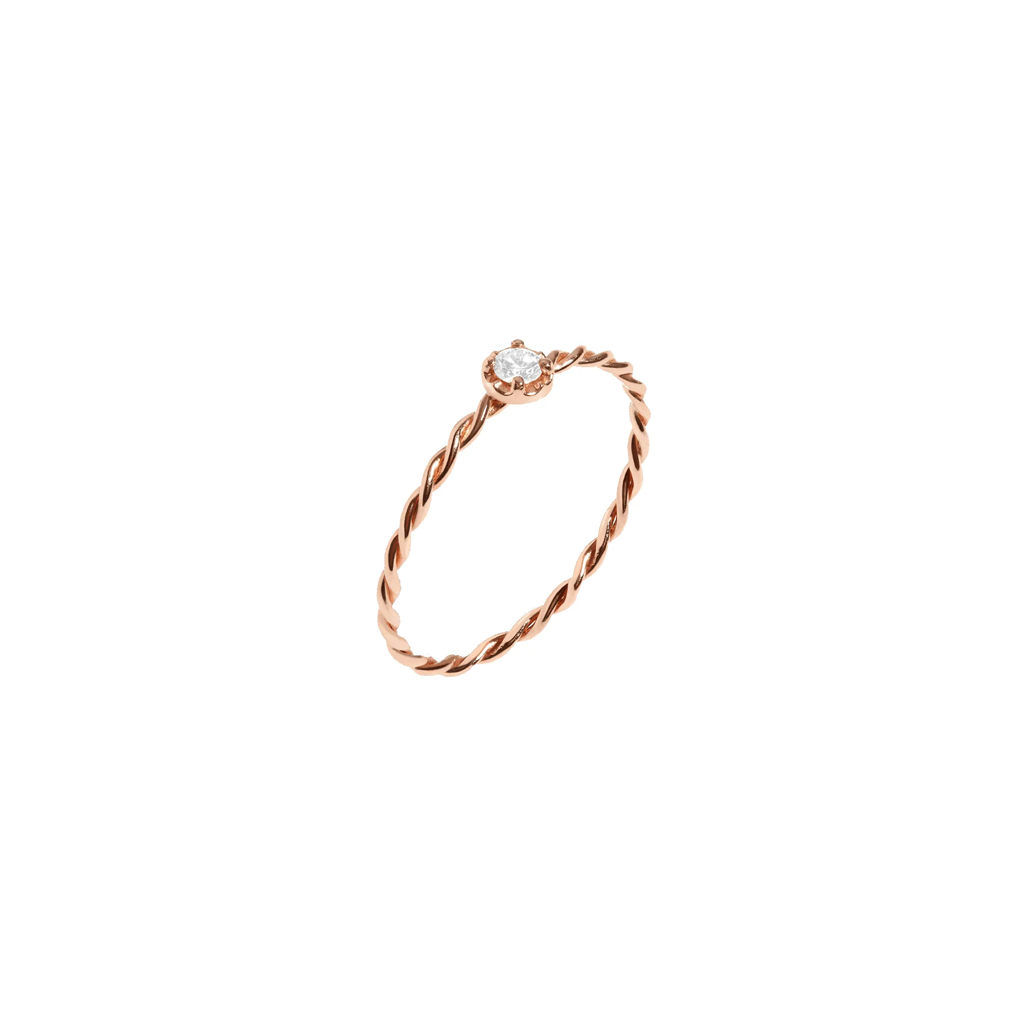 Midi Stackable Twist Diamond Ring sold by Aurate product image thumbnail 3