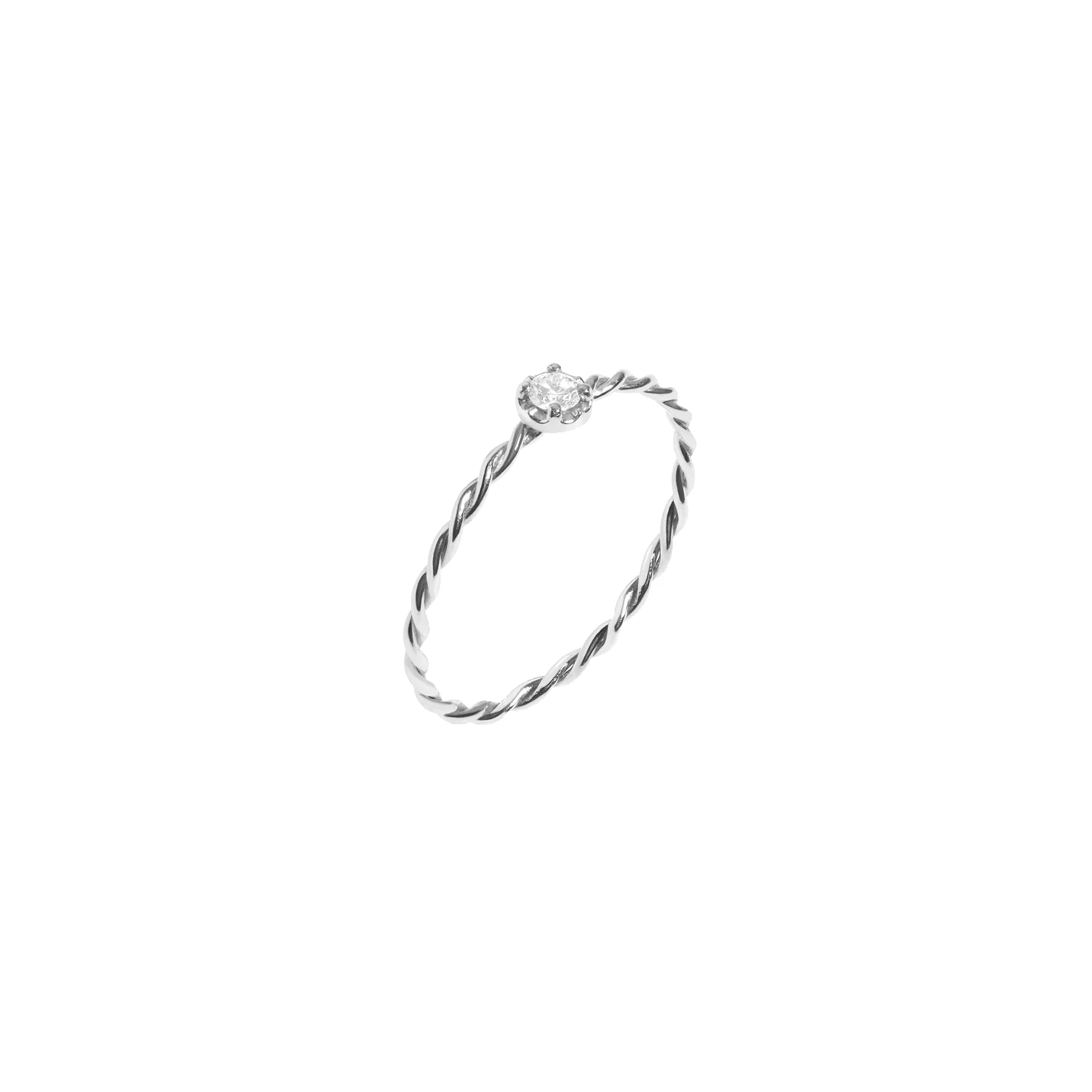 Midi Stackable Twist Diamond Ring sold by Aurate product image thumbnail 5