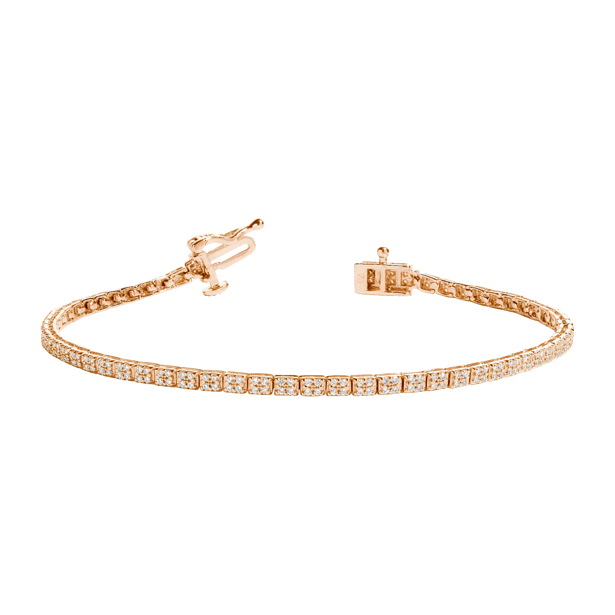 Diamond Cluster Tennis Bracelet sold by Aurate product image thumbnail 3