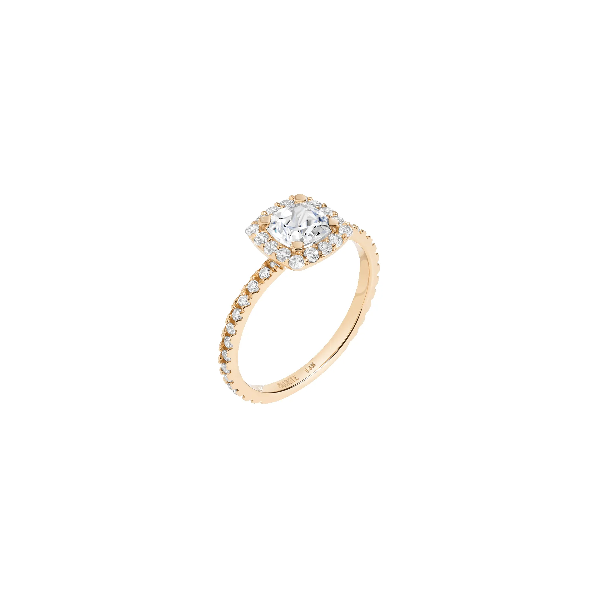 Pavé Cushion Cut Halo Diamond Ring sold by Aurate product image thumbnail 2