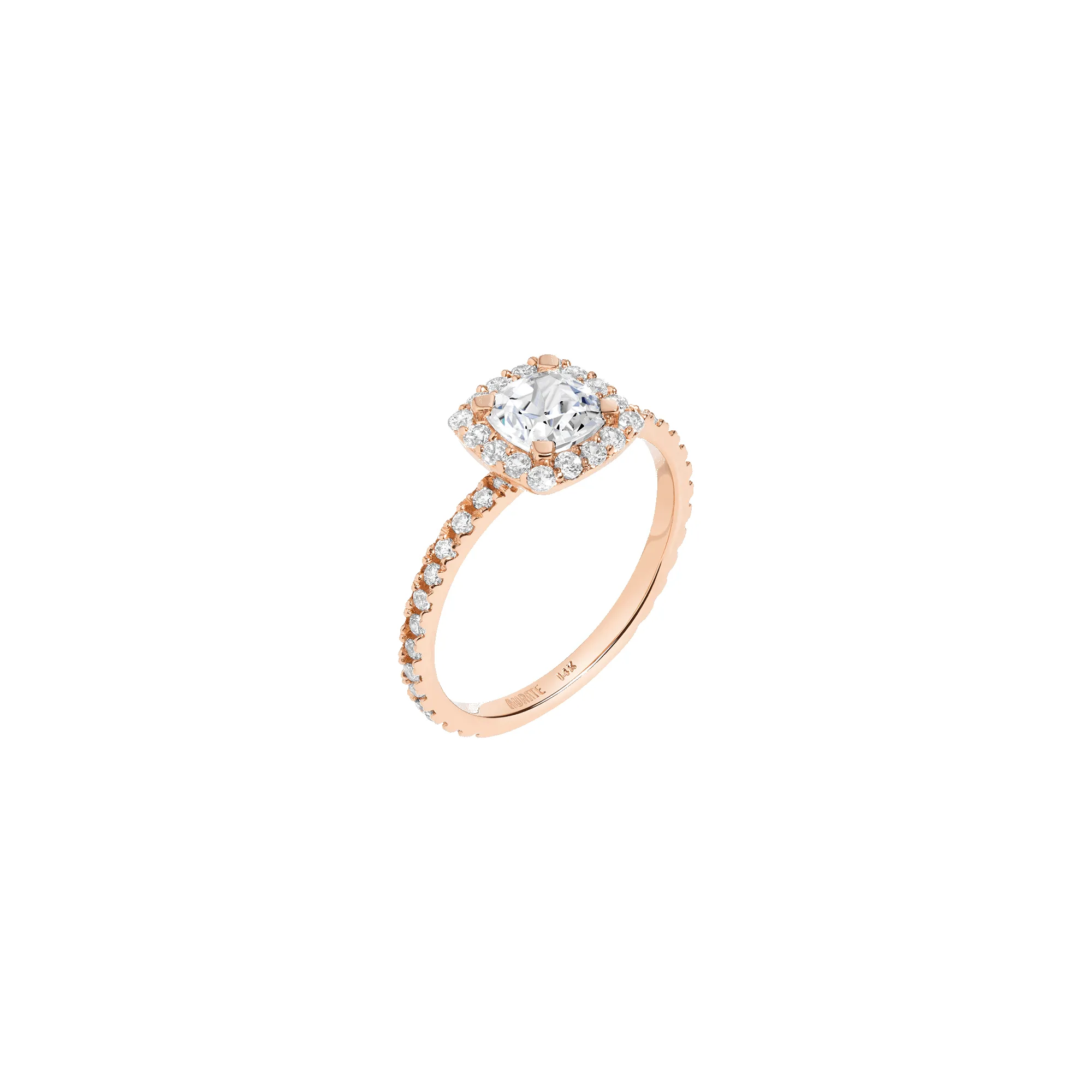 Pavé Cushion Cut Halo Diamond Ring sold by Aurate product image thumbnail 3