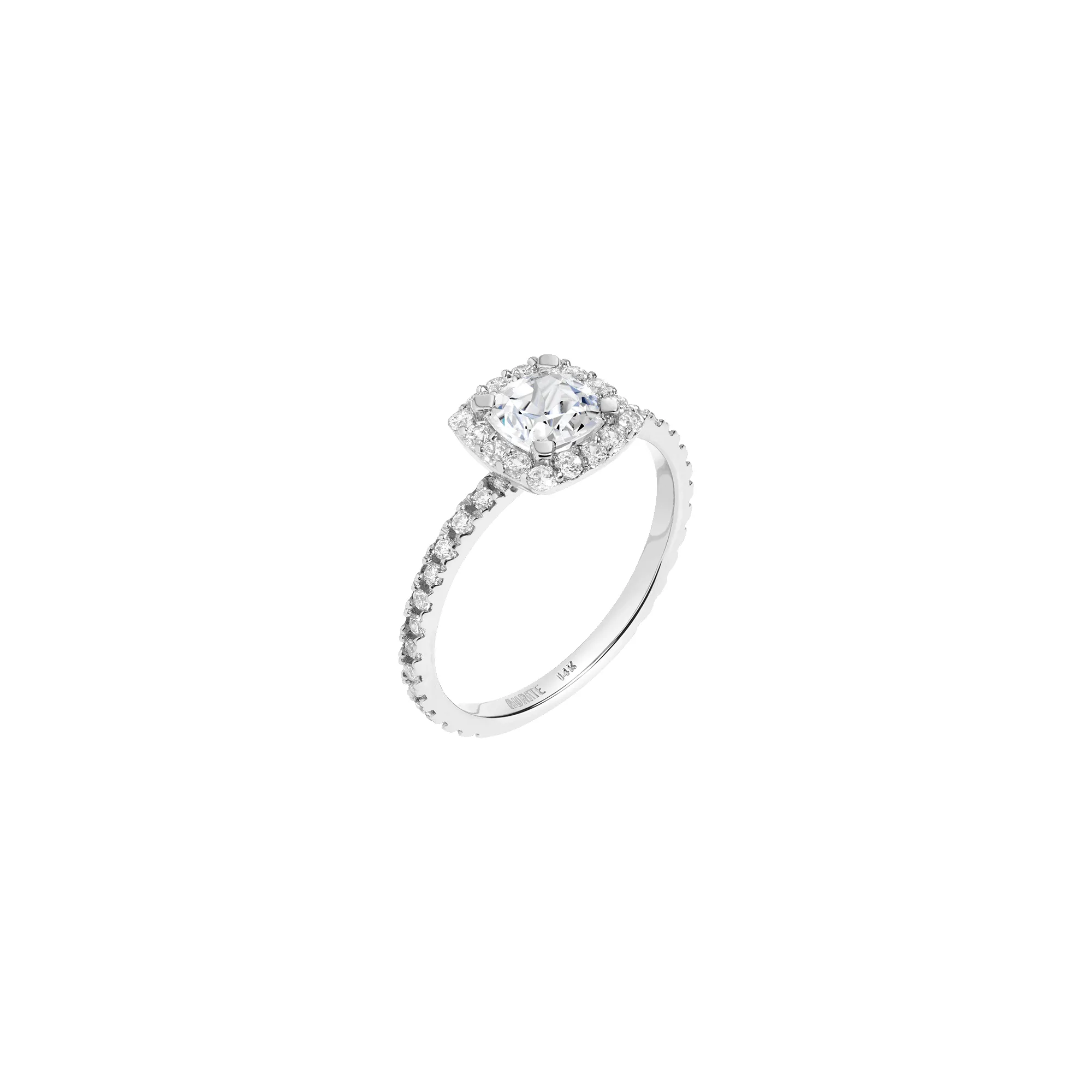 Pavé Cushion Cut Halo Diamond Ring sold by Aurate