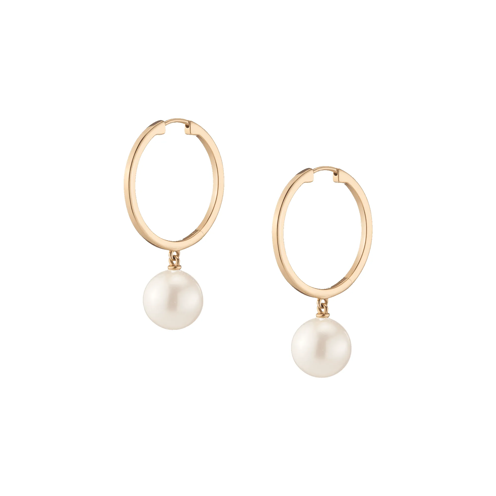 Pearl Hoop Earrings sold by Aurate