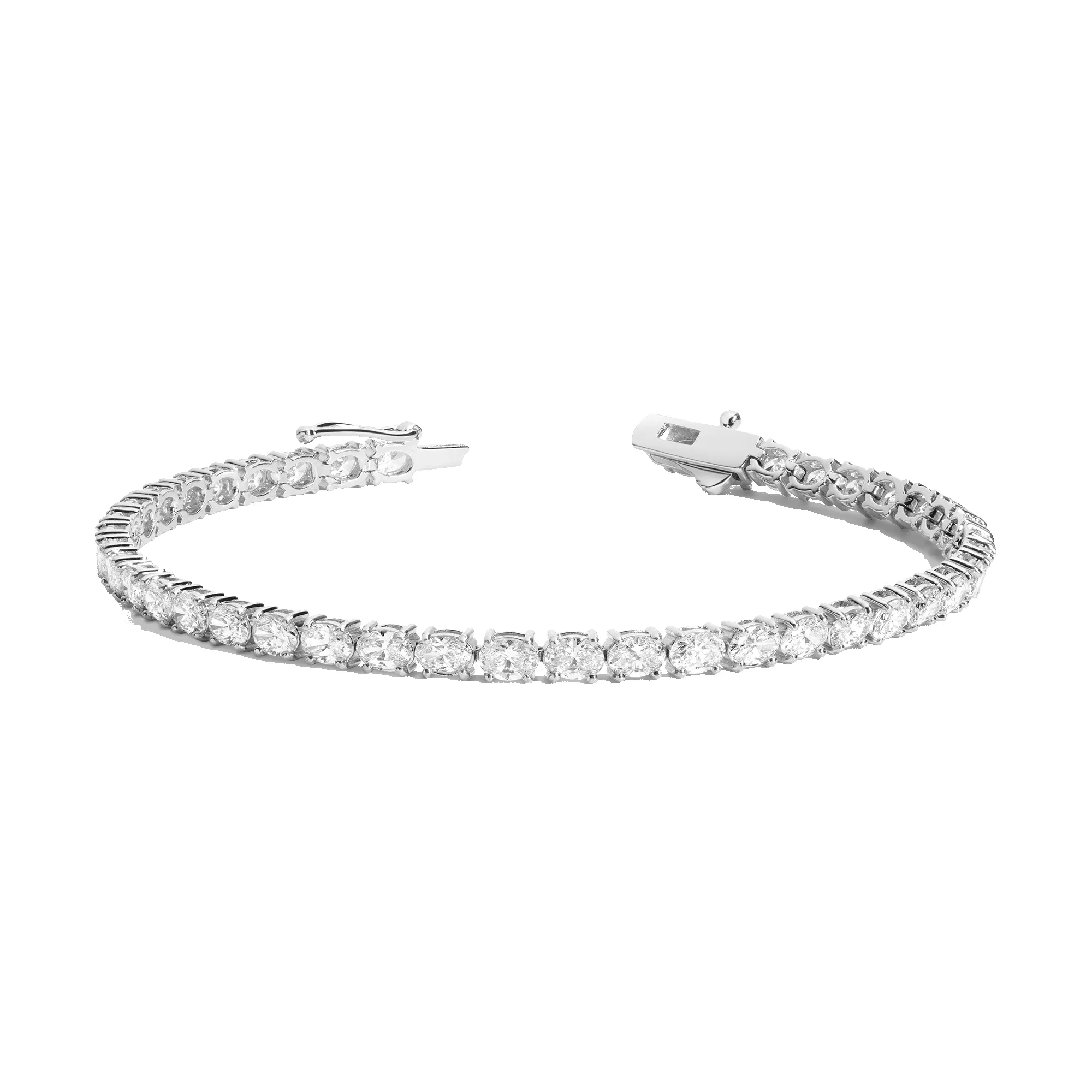 Horizontal Oval Diamond Tennis Bracelet sold by Aurate