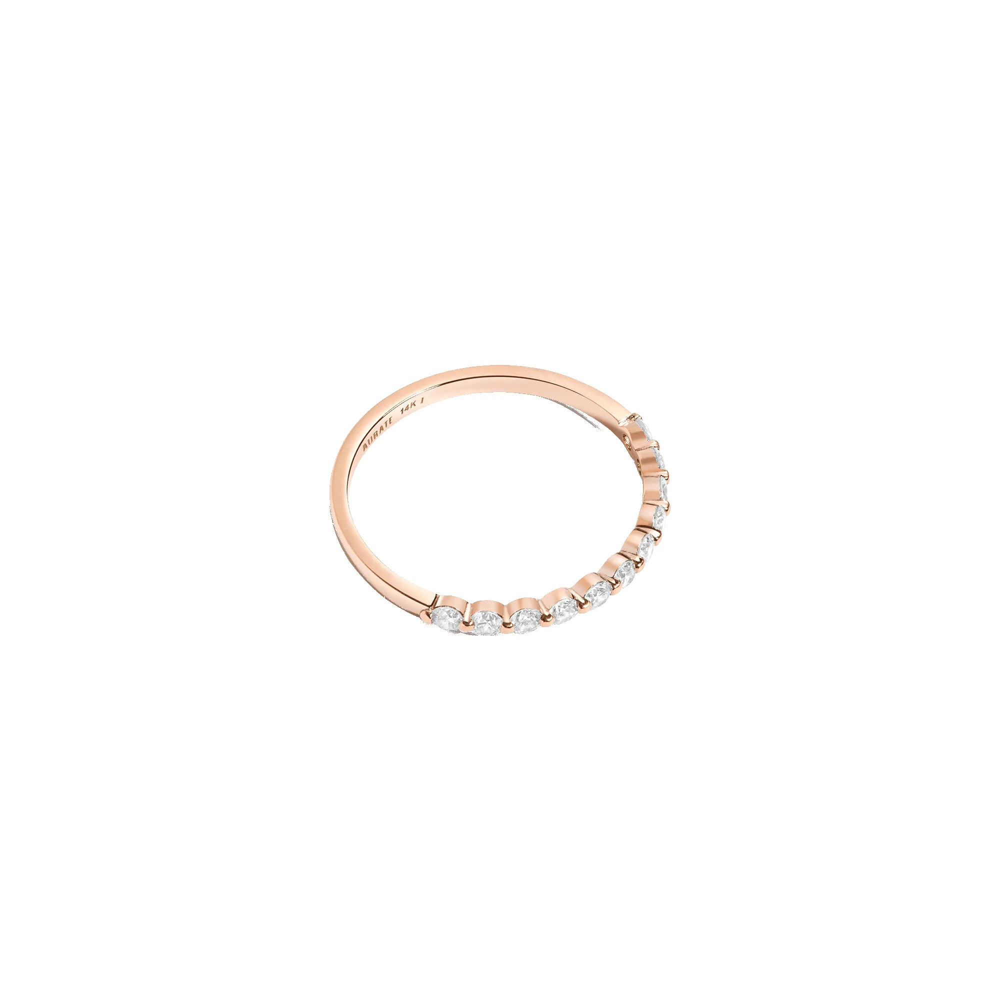 Half-Studded Prong Diamond Gold Band sold by Aurate product image thumbnail 5