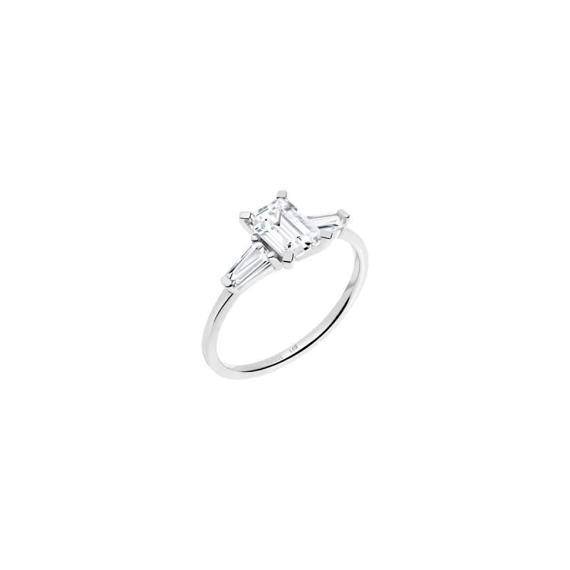 Emerald-Cut Tapered Baguette Diamond Ring sold by Aurate