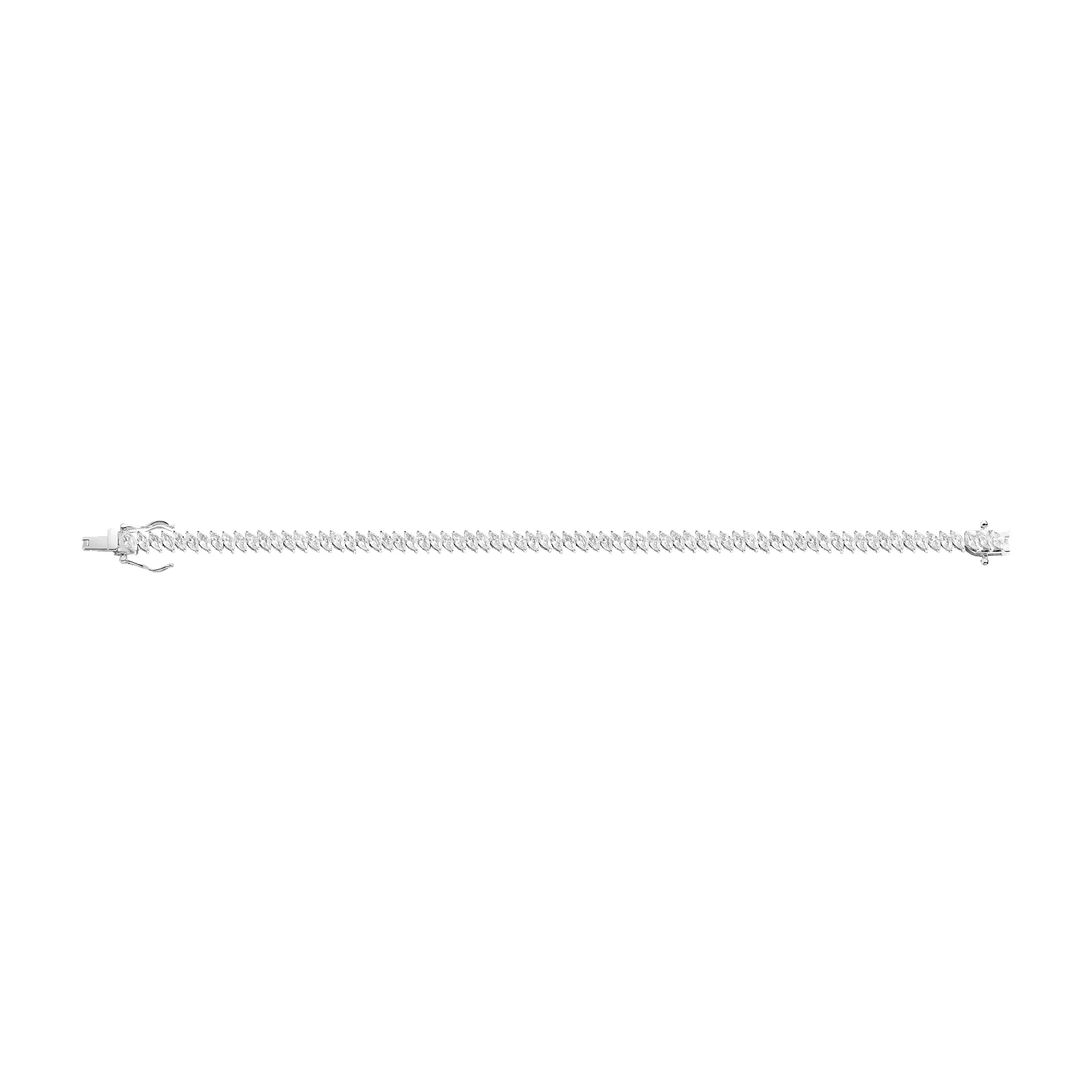 Lab Grown White Sapphire Marquise Tennis Bracelet sold by Aurate product image thumbnail 4