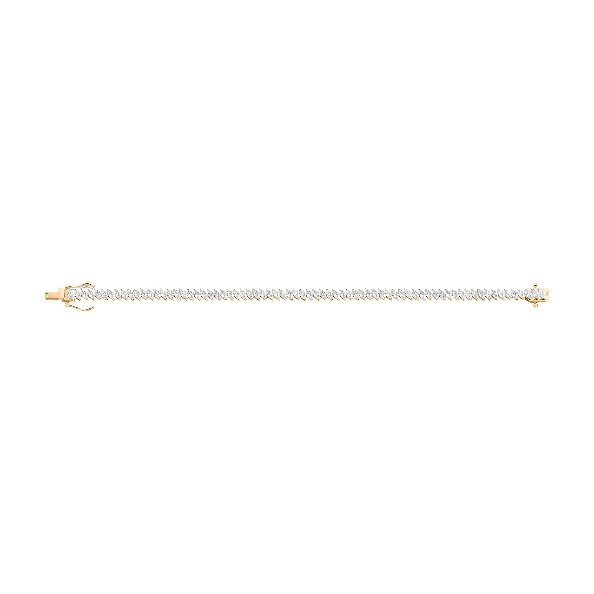 Lab Grown White Sapphire Marquise Tennis Bracelet sold by Aurate product image thumbnail 3