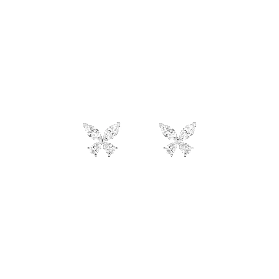 Lab Grown White Sapphire Butterfly Earrings sold by Aurate product image thumbnail 3