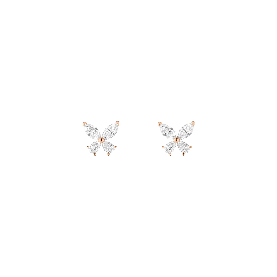 Lab Grown White Sapphire Butterfly Earrings sold by Aurate product image thumbnail 2