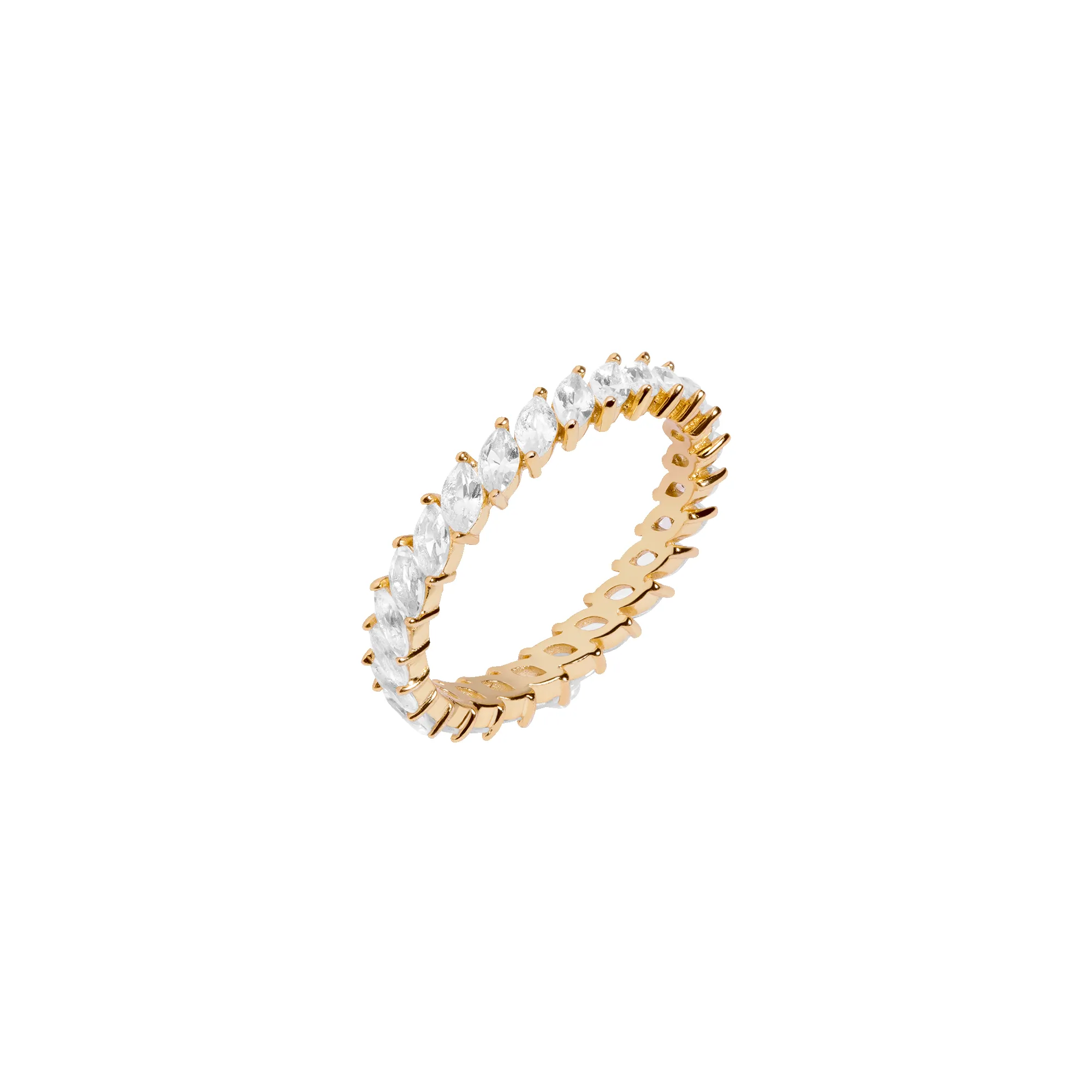 Lab Grown White Sapphire Marquise Eternity Ring sold by Aurate product image thumbnail 3