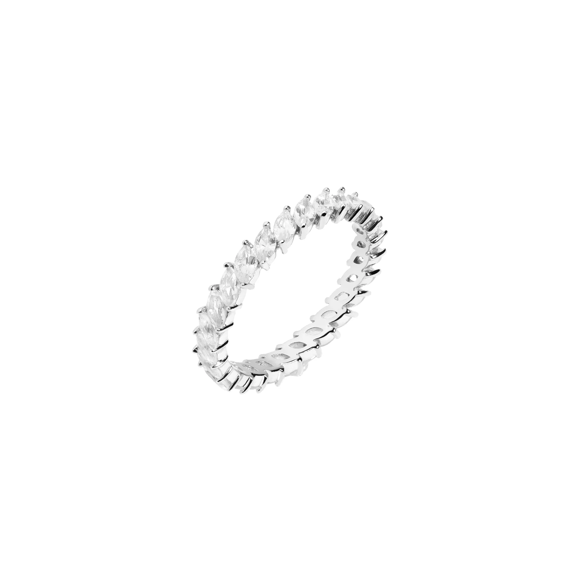 Lab Grown White Sapphire Marquise Eternity Ring sold by Aurate product image thumbnail 4